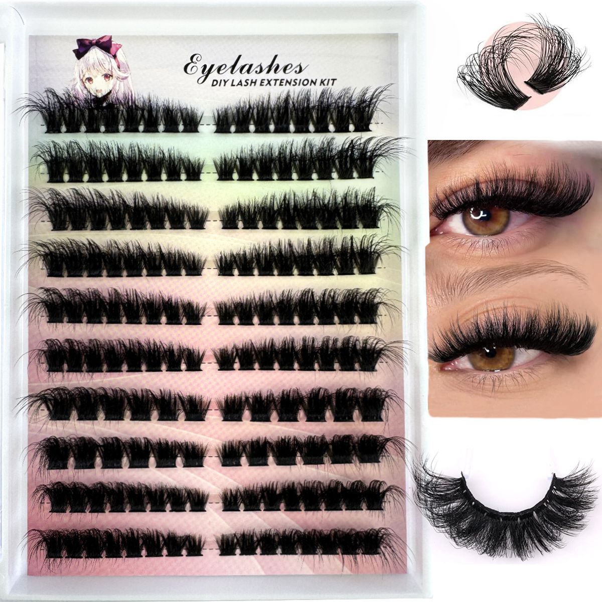 Left+Right Eye Lash Extension  - Eyelash Extension Cat Eye Wispy ulasan dan harga