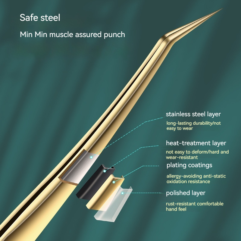 3PCS Gold Eyelash Tweezers Set - Eyelash Extension For Men ulasan dan harga