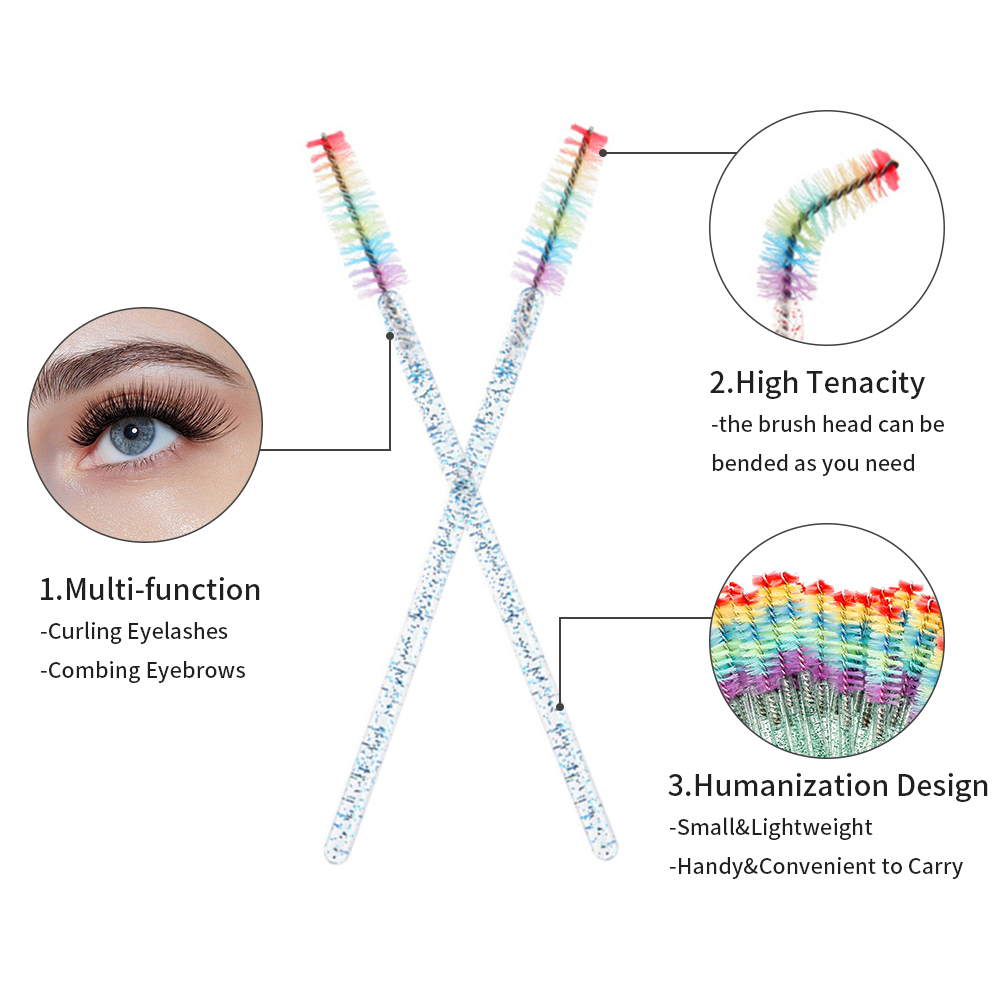 50PCS Rainbow Crystal Eyelash  - Eyelash Extension Maps ulasan dan harga