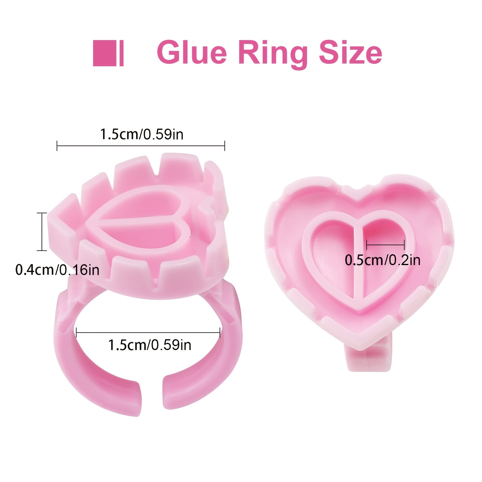 100PCSHeart Eyelash Glue Rings - Eyelash Extension Maps ulasan dan harga