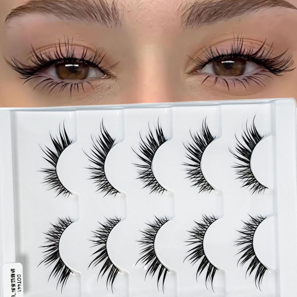 5 Pairs Wispy Cat Eye False Ey - Eyelash Extension Cat Eye Wispy ulasan dan harga